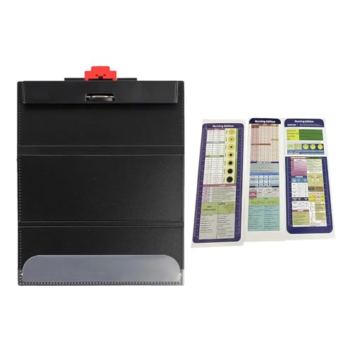 MERIGLARE Pflege-Klemmbrett, Pflege-Edition, Spickzettel, kompakt, professionell, mit Gummiband, 3-fach gefaltet, Klemmbrett, medizinischer Aktenordner, mit Aufklebern MERIGLARE Pflege-Klemmbrett, Pflege-Edition, Spickzettel, kompakt, professionell, mit Gummiband, 3-fach gefaltet, Klemmbrett, medizinischer Aktenordner, mit Aufklebern von MERIGLARE