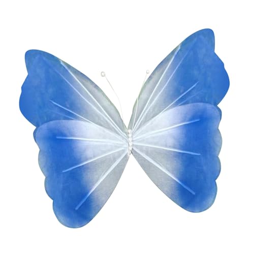 MERIGLARE Schmetterling Dekoration Großer Wandbehang Riesiger Falter Als Hochzeitsdeko Und Partyartikel Aus Leichtem Netzstoff Gefertigt für Wohnzimmer Schlafzi, Dunkelblauer Farbverlauf von MERIGLARE