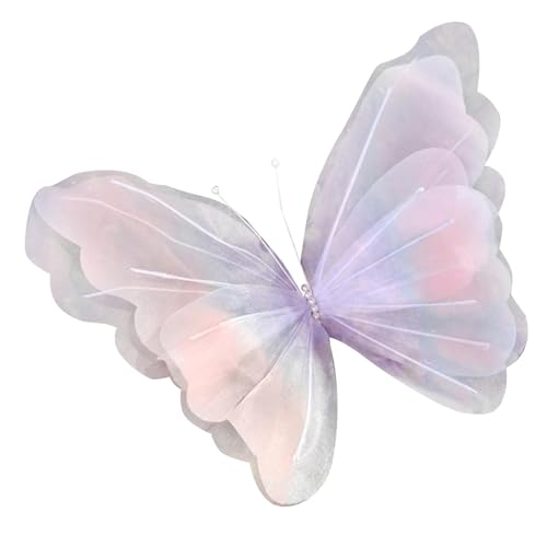 MERIGLARE Schmetterling Dekoration Großer Wandbehang Riesiger Falter Als Hochzeitsdeko Und Partyartikel Aus Leichtem Netzstoff Gefertigt für Wohnzimmer Schlafzi, Hellrosa Farbverlauf von MERIGLARE