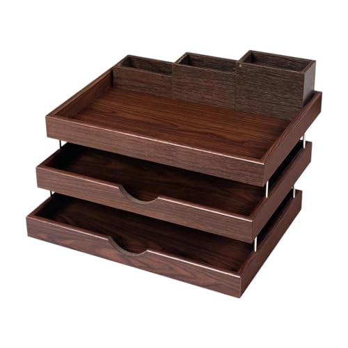 MERIGLARE Schreibtischablage mit DREI Ebenen Vielseitiger Schreibtisch Organizer Briefablage Und Dokumentenhalter Aus Holz für Mehr Ordnung für Büro Und Zuhause, A MERIGLARE Schreibtischablage mit DREI Ebenen Vielseitiger Schreibtisch Organizer Briefablage Und Dokumentenhalter Aus Holz für Mehr Ordnung für Büro Und Zuhause, A von MERIGLARE