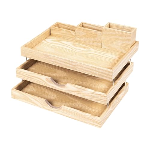 MERIGLARE Schreibtischablage mit DREI Ebenen Vielseitiger Schreibtisch Organizer Briefablage Und Dokumentenhalter Aus Holz für Mehr Ordnung für Büro Und Zuhause, B MERIGLARE Schreibtischablage mit DREI Ebenen Vielseitiger Schreibtisch Organizer Briefablage Und Dokumentenhalter Aus Holz für Mehr Ordnung für Büro Und Zuhause, B von MERIGLARE