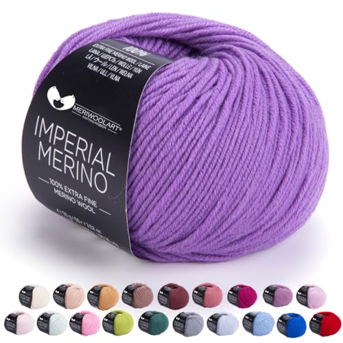 MeriWoolArt® Extrafeine Merinowolle garn zum Stricken oder Häkeln (50g, 100m) - Vielseitig für Hüte, Snoods, Blusen, Tuniken und warme Kleidung für Kinder und Erwachsene von MERIWOOLART