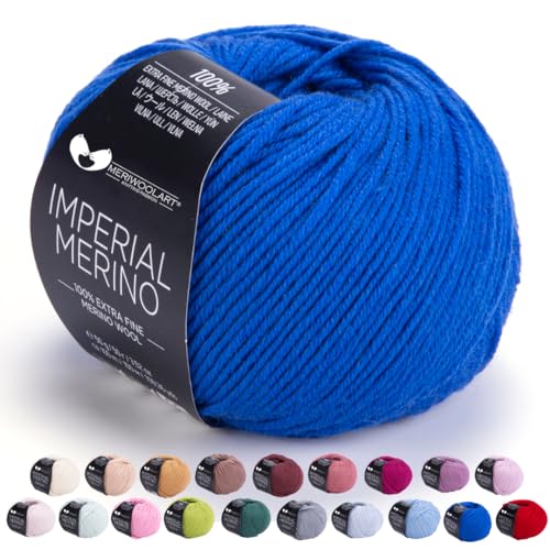 MeriWoolArt® Extrafeine Merinowolle garn zum Stricken oder Häkeln (50g, 100m) - Vielseitig für Hüte, Snoods, Blusen, Tuniken und warme Kleidung für Kinder und Erwachsene von MERIWOOLART