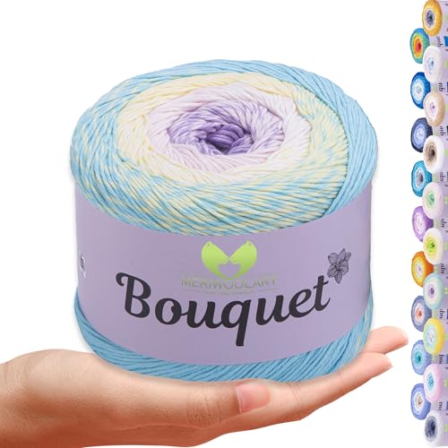 MeriWoolArt Bouquet Baumwollgarn – 100% Baumwolle garn – Häkelgarn & Strickgarn mehrfarbig – 250g, 500m – Ideal für Tücher, Babydecken, Amigurumi, Sommerkleidung & Wohnaccessoires 704 MeriWoolArt Bouquet Baumwollgarn – 100% Baumwolle garn – Häkelgarn & Strickgarn mehrfarbig – 250g, 500m – Ideal für Tücher, Babydecken, Amigurumi, Sommerkleidung & Wohnaccessoires 704 von MERIWOOLART