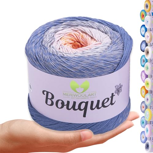 MeriWoolArt Bouquet Baumwollgarn – 100% Baumwolle garn – Häkelgarn & Strickgarn mehrfarbig – 250g, 500m – Ideal für Tücher, Babydecken, Amigurumi, Sommerkleidung & Wohnaccessoires 713 MeriWoolArt Bouquet Baumwollgarn – 100% Baumwolle garn – Häkelgarn & Strickgarn mehrfarbig – 250g, 500m – Ideal für Tücher, Babydecken, Amigurumi, Sommerkleidung & Wohnaccessoires 713 von MERIWOOLART