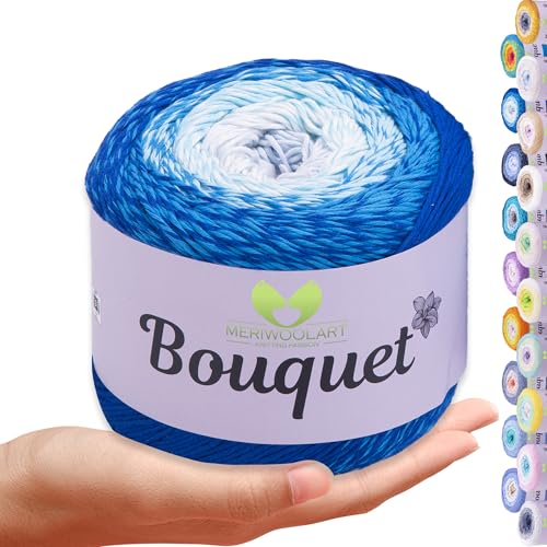 MeriWoolArt Bouquet Baumwollgarn – 100% Baumwolle garn – Häkelgarn & Strickgarn mehrfarbig – 250g, 500m – Ideal für Tücher, Babydecken, Amigurumi, Sommerkleidung & Wohnaccessoires 718 MeriWoolArt Bouquet Baumwollgarn – 100% Baumwolle garn – Häkelgarn & Strickgarn mehrfarbig – 250g, 500m – Ideal für Tücher, Babydecken, Amigurumi, Sommerkleidung & Wohnaccessoires 718 von MERIWOOLART