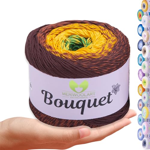 MeriWoolArt Bouquet Baumwollgarn – 100% Baumwolle garn – Häkelgarn & Strickgarn mehrfarbig – 250g, 500m – Ideal für Tücher, Babydecken, Amigurumi, Sommerkleidung & Wohnaccessoires 721 MeriWoolArt Bouquet Baumwollgarn – 100% Baumwolle garn – Häkelgarn & Strickgarn mehrfarbig – 250g, 500m – Ideal für Tücher, Babydecken, Amigurumi, Sommerkleidung & Wohnaccessoires 721 von MERIWOOLART