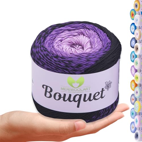 MeriWoolArt Bouquet Baumwollgarn – 100% Baumwolle garn – Häkelgarn & Strickgarn mehrfarbig – 250g, 500m – Ideal für Tücher, Babydecken, Amigurumi, Sommerkleidung & Wohnaccessoires 724 MeriWoolArt Bouquet Baumwollgarn – 100% Baumwolle garn – Häkelgarn & Strickgarn mehrfarbig – 250g, 500m – Ideal für Tücher, Babydecken, Amigurumi, Sommerkleidung & Wohnaccessoires 724 von MERIWOOLART