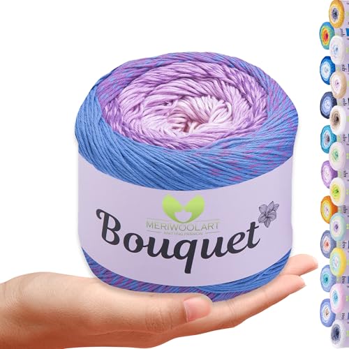 MeriWoolArt Bouquet Baumwollgarn – 100% Baumwolle garn – Häkelgarn & Strickgarn mehrfarbig – 250g, 500m – Ideal für Tücher, Babydecken, Amigurumi, Sommerkleidung & Wohnaccessoires 726 MeriWoolArt Bouquet Baumwollgarn – 100% Baumwolle garn – Häkelgarn & Strickgarn mehrfarbig – 250g, 500m – Ideal für Tücher, Babydecken, Amigurumi, Sommerkleidung & Wohnaccessoires 726 von MERIWOOLART
