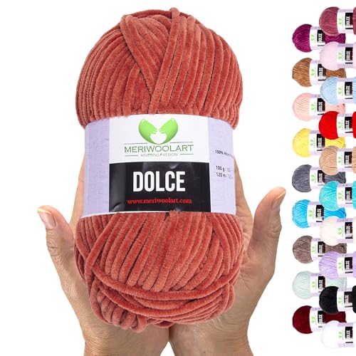MeriWoolArt Chenille Garn zum Stricken und Häkeln Herbst - 100 g und 120 m Samt-Wolle - 100% Flauschige Polyester Strickgarn für Amigurumi Kissen Decken weiche Kleidung Geschenke MeriWoolArt Chenille Garn zum Stricken und Häkeln Herbst - 100 g und 120 m Samt-Wolle - 100% Flauschige Polyester Strickgarn für Amigurumi Kissen Decken weiche Kleidung Geschenke von MERIWOOLART