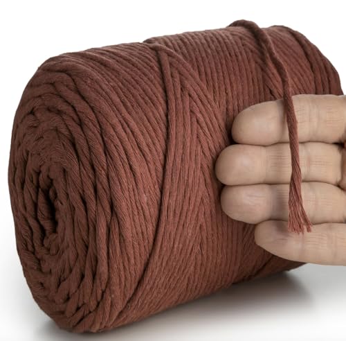 MeriWoolArt® Makramee Garn Rot - Makramee Garn 4mm farbig 225m - Super weiches Baumwollgarn, einfach gedrehte Makramee Schnur für Makramee Wandbehang, Blumenampel, Vorhang und Mehr DIY Deco MeriWoolArt® Makramee Garn Rot - Makramee Garn 4mm farbig 225m - Super weiches Baumwollgarn, einfach gedrehte Makramee Schnur für Makramee Wandbehang, Blumenampel, Vorhang und Mehr DIY Deco von MERIWOOLART