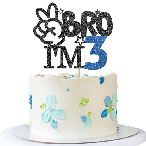 Bro I'm 3 Tortenaufsatz – Tortenaufsatz für Jungen zum 3. Geburtstag, 3. Geburtstag, Partydekoration für den 3. Geburtstag, Schwarz / Blau Bro I'm 3 Tortenaufsatz – Tortenaufsatz für Jungen zum 3. Geburtstag, 3. Geburtstag, Partydekoration für den 3. Geburtstag, Schwarz / Blau von MERRSHIN