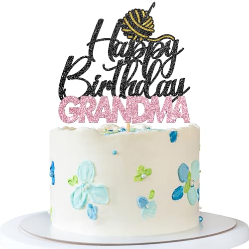 Tortenaufsatz "Happy Birthday Grandma" – Frauen Mutter Geburtstag Kuchen Supplies – Happy Mother's Day – Best Grandma Ever Mum Bday Party Dekoration – Schwarzer Glitzer Tortenaufsatz "Happy Birthday Grandma" – Frauen Mutter Geburtstag Kuchen Supplies – Happy Mother's Day – Best Grandma Ever Mum Bday Party Dekoration – Schwarzer Glitzer von MERRSHIN