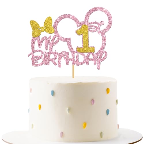 Tortenaufsatz "My 1st Birthday" – Gender Reveal Party Cake Supplies – Babyparty – Schleife 1. Geburtstag Party Dekoration – Rosa Glitzer Tortenaufsatz "My 1st Birthday" – Gender Reveal Party Cake Supplies – Babyparty – Schleife 1. Geburtstag Party Dekoration – Rosa Glitzer von MERRSHIN