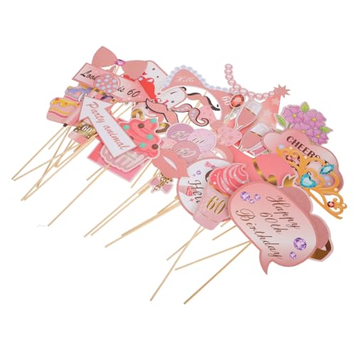 MERRYHAPY 33-teiliges Photo Booth Requisiten 60. Geburtstag Dekorationen Stilvolle Rose Gold Hot Party Zubehör Kit MERRYHAPY 33-teiliges Photo Booth Requisiten 60. Geburtstag Dekorationen Stilvolle Rose Gold Hot Party Zubehör Kit von MERRYHAPY