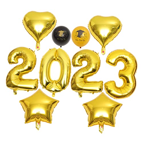 MERRYHAPY 1 Satz 2023 Abschlussballons Abschlussfeier grad glückwunschparty liefert Golddekor von MERRYHAPY