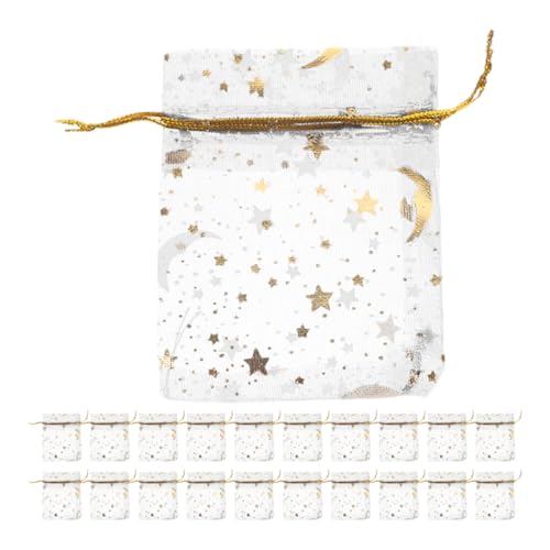 MERRYHAPY 100 Stück Netztasche Schmuckbeutel Dekorationen Würfel Zimmerdekoration Fiesta Gäste Armband Taschen Mesh-geschenktüten Taschen Für Kleine Unternehmen Sachet-beutel Golden Organza von MERRYHAPY
