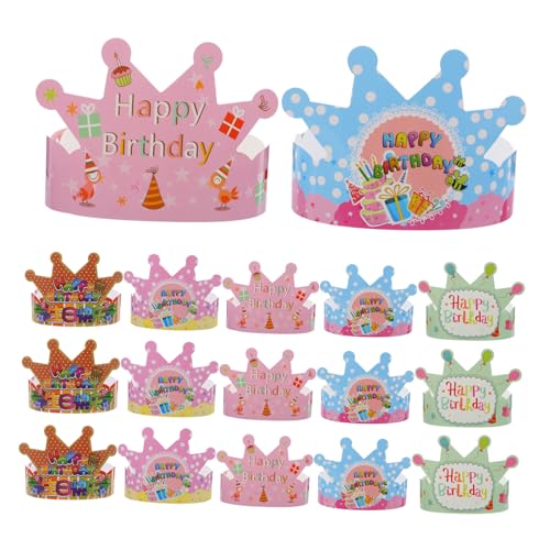 MERRYHAPY 100 Stück Papierkronenhut Aus Schaumstoff Mädchen Partyhut Hüte Geburtstagsparty Hut Aus Papier Geburtstagskronen Geburtstagshut Papierkronen von MERRYHAPY