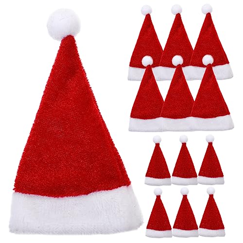 MERRYHAPY Kappen 12 Stück Mini-Nikolausmütze Mit Mini-Weihnachtsmann-Hüte Bonbon-Abdeckung Hut Weihnachtsfeiertag Party-Ornament Kleiner Hut Weihnachtsdekoration von MERRYHAPY