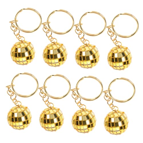 MERRYHAPY 12 Stück Teiliges Disco Ball Schlüsselanhänger Set Spiegelkugel mit Goldenen Akzenten für Partydekorationen für Weihnachten Halloween und Stilvolle Autodekoration von MERRYHAPY