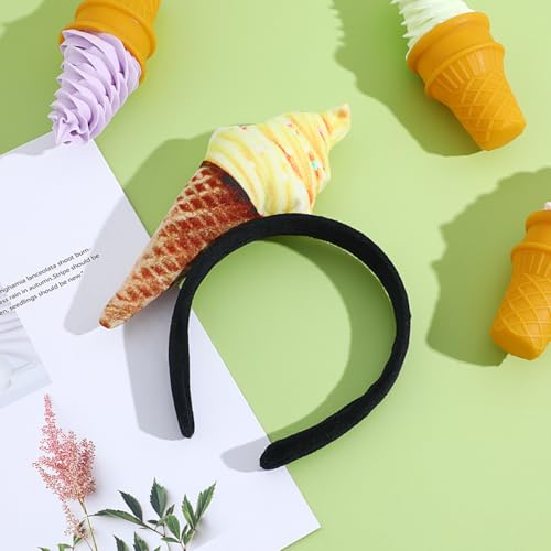 MERRYHAPY 2 STÜCK Teiliges Eiscreme stirnband Damen Haarreif Eis kegelform Leicht Komfortabel Vielseitig Für Make up Waschen Styling Food Party Geschenk von MERRYHAPY