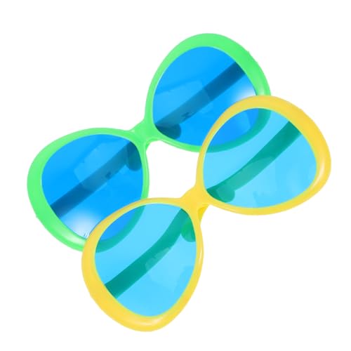 MERRYHAPY 2 Stücke Teiliges Übergroße Hawaii Partybrille Gelb und Grün Lustige Strand Pool Party Sonnenbrillen als Selfie Requisiten Tropische Fotobrille für Geburtstagsfeiern und Events von MERRYHAPY