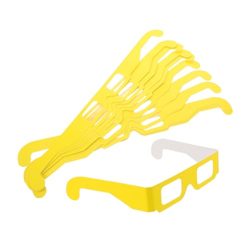 MERRYHAPY 20 Paare Regenbogen Farbspektrum Brille Vintage Rechteckige Festival Sonnenbrille Leuchtende Partybrille für Konzerte Clubs und Feiertagsbeleuchtung Gelb von MERRYHAPY