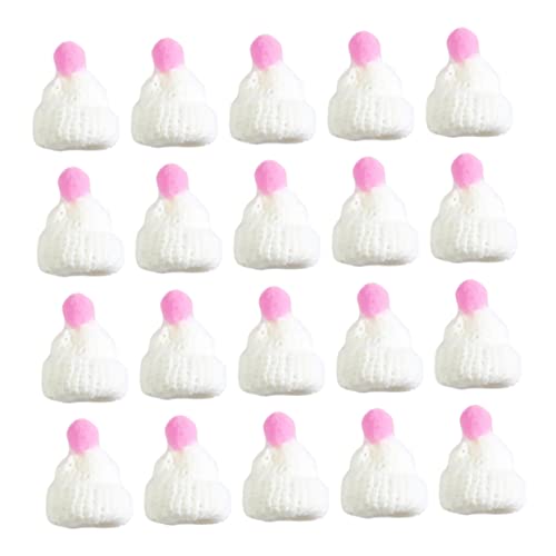 MERRYHAPY 20 Stück Mini-Beanie-Strickmütze Für Weihnachtsmänner Weihnachtsmütze Strickmütze Puppenmütze Weihnachtspuppe Mini-Mützen Mini-Strickmützen Handgefertigte Dekoration von MERRYHAPY