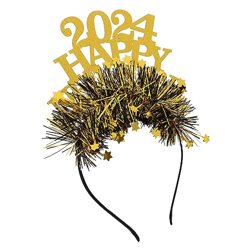 MERRYHAPY 2024 Neujahrs Stirnband Haarschmuck Für Kopfdekoration Partygeschenke Neujahrs Haarreifen Neujahrs Haarschmuck Silvester Partyzubehör Party Haarschmuck von MERRYHAPY