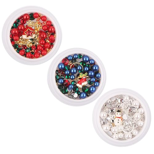 MERRYHAPY 3 Boxen Weihnachts-maniküre Nageldekoration aus Metall Schneeflocken Nail Art Charms mit Glitzer Langlebig Sicher für Fingernägel für Professionelle DIY Nail Art Designs MERRYHAPY 3 Boxen Weihnachts-maniküre Nageldekoration aus Metall Schneeflocken Nail Art Charms mit Glitzer Langlebig Sicher für Fingernägel für Professionelle DIY Nail Art Designs von MERRYHAPY