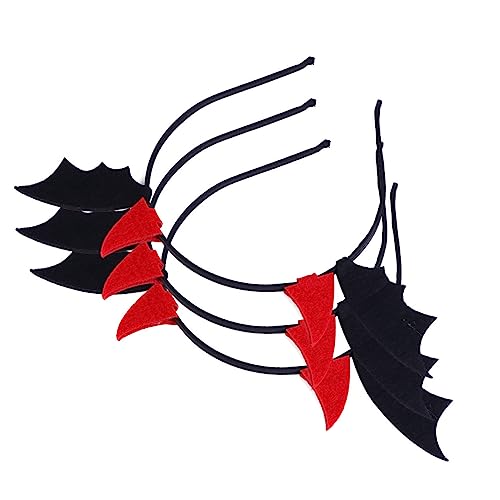 MERRYHAPY 3 Stück Halloween Haarschmuck Teiliges Teufelshorn Haarreif mit Fledermausflügeln für Erwachsene Kreatives Kostümzubehör für Party und Festival MERRYHAPY 3 Stück Halloween Haarschmuck Teiliges Teufelshorn Haarreif mit Fledermausflügeln für Erwachsene Kreatives Kostümzubehör für Party und Festival von MERRYHAPY