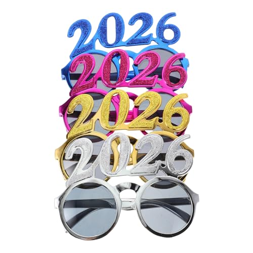 MERRYHAPY 4 Stück „Happy New Year“-Brillen – 2026, Silvester-Partybrille, ausgefallenes Partygeschenk, lustige Sonnenbrille, Abschlussbrille, 2026, Dekorationen MERRYHAPY 4 Stück „Happy New Year“-Brillen – 2026, Silvester-Partybrille, ausgefallenes Partygeschenk, lustige Sonnenbrille, Abschlussbrille, 2026, Dekorationen von MERRYHAPY