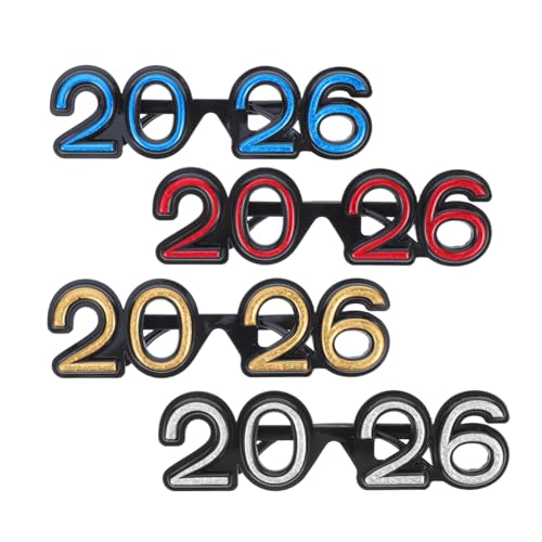 MERRYHAPY 4 Stück Happy New Year-brillen: Party-lustige Foto-requisiten Für Feiern, Dekorationen Zum Jahresende, Partyzubehör, Gläser, Feier MERRYHAPY 4 Stück Happy New Year-brillen: Party-lustige Foto-requisiten Für Feiern, Dekorationen Zum Jahresende, Partyzubehör, Gläser, Feier von MERRYHAPY