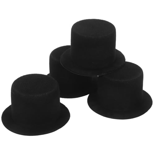 MERRYHAPY 4 Stück Teiliges Mini Top Hats Schwarz für Puppen und Kleine Haustiere Stilvolle Basteldekoration Vielseitig für Diy-projekte Festliche Partyaccessoires Miniaturhüte von MERRYHAPY