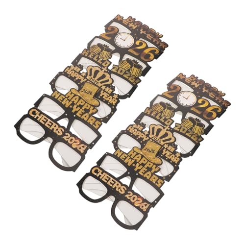 MERRYHAPY 5 Sätze Silvester Party Papiersonnenbrillen mit Glitzerrahmen Happy Year Brillen für Neujahrsfeier und Foto Requisiten Dekorative Nye Accessoires für Festliche Atmosphäre MERRYHAPY 5 Sätze Silvester Party Papiersonnenbrillen mit Glitzerrahmen Happy Year Brillen für Neujahrsfeier und Foto Requisiten Dekorative Nye Accessoires für Festliche Atmosphäre von MERRYHAPY