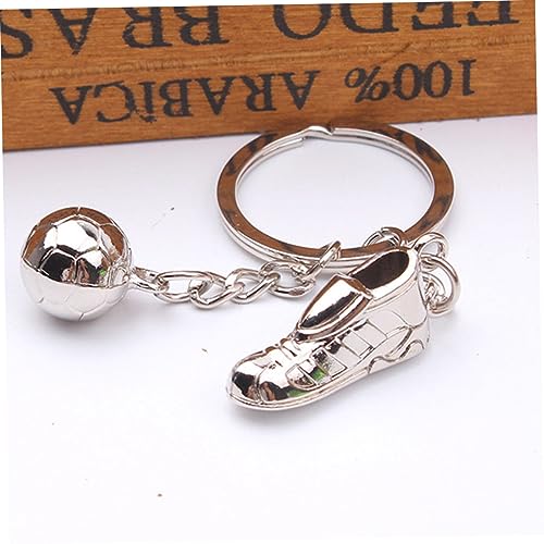 MERRYHAPY 5 Stück Fußballschuh Schlüsselanhänger Silber Sportlicher Soccer themen Anhänger Leichtes Geruchsfreies Souvenir Geschenk für Fußballfans Dekoratives Accessoire für Tasche und von MERRYHAPY
