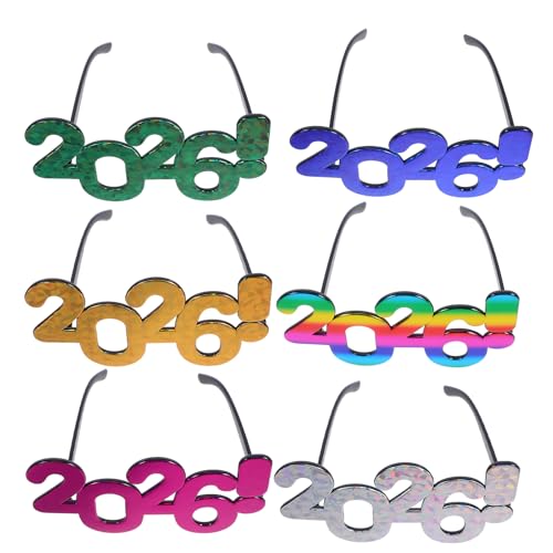 MERRYHAPY 6-teilige Party-Sonnenbrillen: Silvesterbrille 2026 – Brillen mit Zahlen der Klasse 2026 für Silvester-Foto-Requisiten, Abschlussfeiern, Urlaubsparty- MERRYHAPY 6-teilige Party-Sonnenbrillen: Silvesterbrille 2026 – Brillen mit Zahlen der Klasse 2026 für Silvester-Foto-Requisiten, Abschlussfeiern, Urlaubsparty- von MERRYHAPY