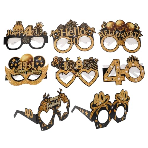 MERRYHAPY 8 Stück Lustige Geburtstagsbrillen aus Papier für Geburtstag Party Leichte Photobooth Deko Komfortabel Unisex Feierdekoration für Erwachsene und Freunde von MERRYHAPY