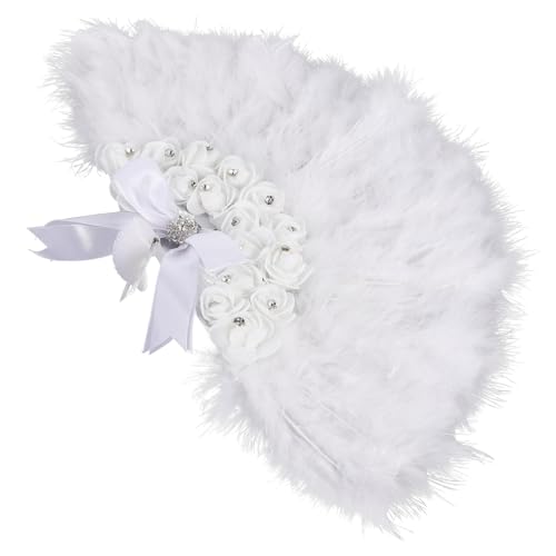 MERRYHAPY Delikater Brautfächer mit Federn und Strasssteinen Langlebiger Handfächer für Hochzeit Partydekoration und Fotorequisit Stilvolles Design für Damen für Sommergästefächer MERRYHAPY Delikater Brautfächer mit Federn und Strasssteinen Langlebiger Handfächer für Hochzeit Partydekoration und Fotorequisit Stilvolles Design für Damen für Sommergästefächer von MERRYHAPY