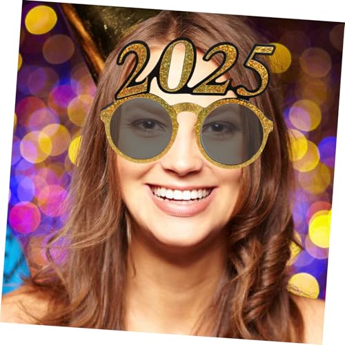 MERRYHAPY Digital Party Brille Goldfarbene Pc-fotorequisiten Lustige Neujahrsfeier Brillendeko für Silvester Geburtstags Festtagsfeiern von MERRYHAPY