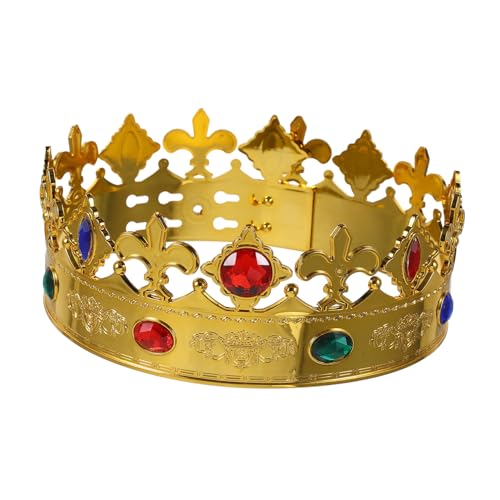 MERRYHAPY Goldene Königskrone für Party Haarreif Cosplay Halloween Dekor Accessoire Leicht und Bequem Einzigartiges Design für Mittelalterliches Kostüm und Festveranstaltungen von MERRYHAPY