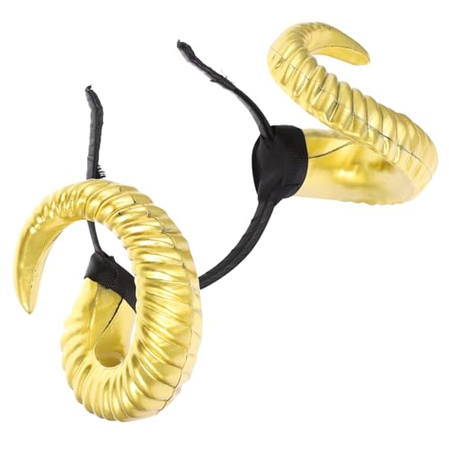 MERRYHAPY Halloween-Horn-Kopfschmuck Schafhorn-Cosplay Widderhörner Halloween Halloweenkostüm halloween haarschmuck Stirnbänder für Damen Haarband Kostüm Stirnband Stirnbänder für Frauen Pu von MERRYHAPY