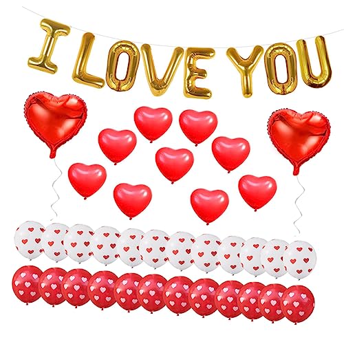 MERRYHAPY I LOVE YOU Ballonset Für Valentinstag 46 Teiliges Dekorationsset Mit Roten Und Weißen Herz Luftballons Aluminiumfolienballons Herzballons Und MERRYHAPY I LOVE YOU Ballonset Für Valentinstag 46 Teiliges Dekorationsset Mit Roten Und Weißen Herz Luftballons Aluminiumfolienballons Herzballons Und von MERRYHAPY