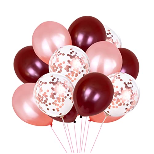 MERRYHAPY 50 Stück 12 Zoll Geburtstagsballons Set Latexballons 20 Stück Weinrot 20 Stück Roségold Dekorationen Konfettiballons MERRYHAPY 50 Stück 12 Zoll Geburtstagsballons Set Latexballons 20 Stück Weinrot 20 Stück Roségold Dekorationen Konfettiballons von MERRYHAPY