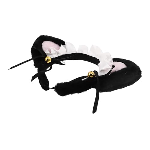 MERRYHAPY Lolita Spitzen Katzenohren Stirnband mit Schleife Realistisches Cat Headpiece für Maid Kostüme Haarschmuck Accessoire für Cosplay und Partys Schwarzes Pinkes Design MERRYHAPY Lolita Spitzen Katzenohren Stirnband mit Schleife Realistisches Cat Headpiece für Maid Kostüme Haarschmuck Accessoire für Cosplay und Partys Schwarzes Pinkes Design von MERRYHAPY