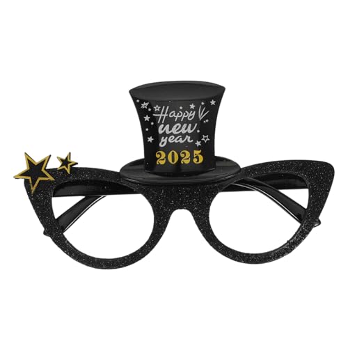 MERRYHAPY Neujahrs-partybrille Katzenauge Schwarz Pc-material Fotorequisit Langlebig Komfortabel für Festival Feier Foto Booth Zubehör von MERRYHAPY