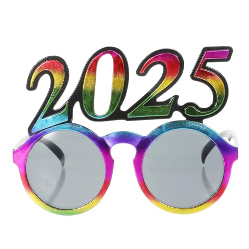 MERRYHAPY Partybrille Zahlen-design aus Robustem Pc-material Leichte Bequeme Neujahrs Abschlussfeierbrille für Fotos und Festivals Passend Farbiger Hologramm-Glanz von MERRYHAPY