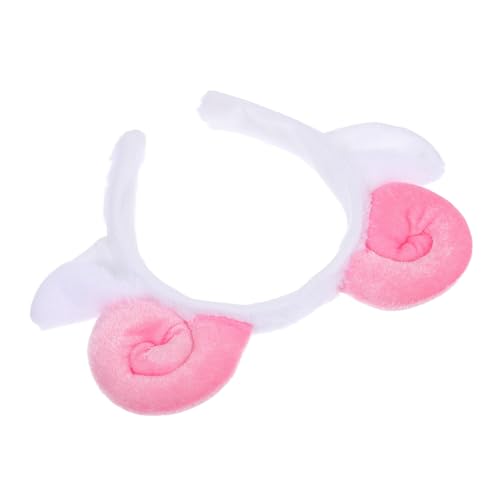 MERRYHAPY Plüsch Schafhorn Stirnband für Frauen Verstellbares Tierohren Kostümzubehör für Halloween Partys und Hochzeiten Niedlicher Kopfschmuck für Besondere Anlässe von MERRYHAPY