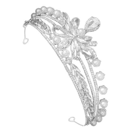 MERRYHAPY Rhinestone Brautkrone mit Perlen und Schmetterlingsschleife Silberweißes Diadem Stabiles Stirnband für Hochzeit Party Braut und Festliche Anlässe Eleganter Haarschmuck für Damen MERRYHAPY Rhinestone Brautkrone mit Perlen und Schmetterlingsschleife Silberweißes Diadem Stabiles Stirnband für Hochzeit Party Braut und Festliche Anlässe Eleganter Haarschmuck für Damen von MERRYHAPY