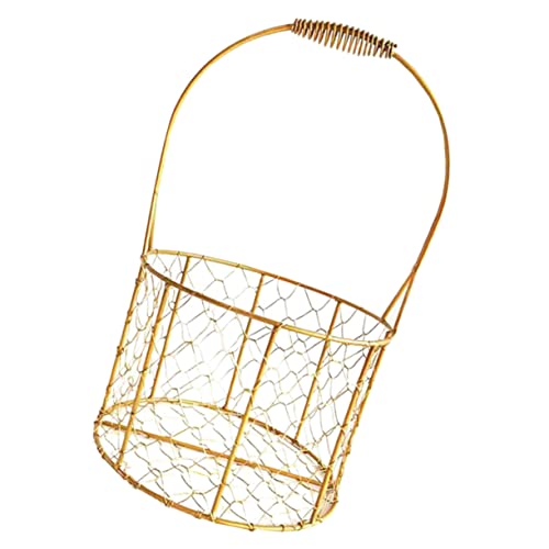 MERRYHAPY Runder Metallkorb Mit Griff Aufbewahrungskorb Für Hausgebrauch Dekorativer Drahtkorb Klein MERRYHAPY Runder Metallkorb Mit Griff Aufbewahrungskorb Für Hausgebrauch Dekorativer Drahtkorb Klein von MERRYHAPY